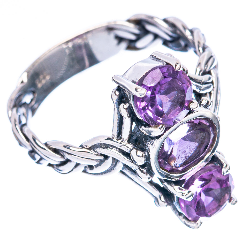 Faceted Amethyst Ring Size 8.75 (925 Sterling Silver) R3404