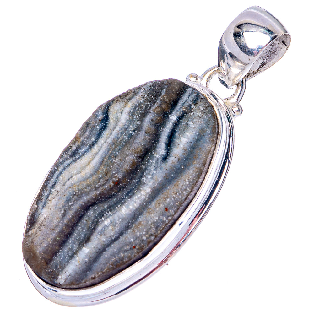 Desert Rose Druzy Pendant 1 5/8" (.925 Sterling Silver)