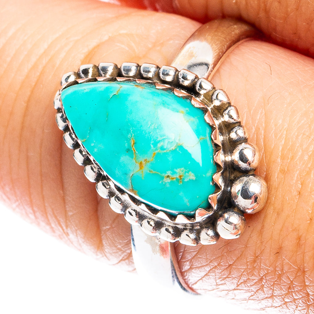 Rare Kingman Turquoise Ring Size 8.75 (925 Sterling Silver) R8349