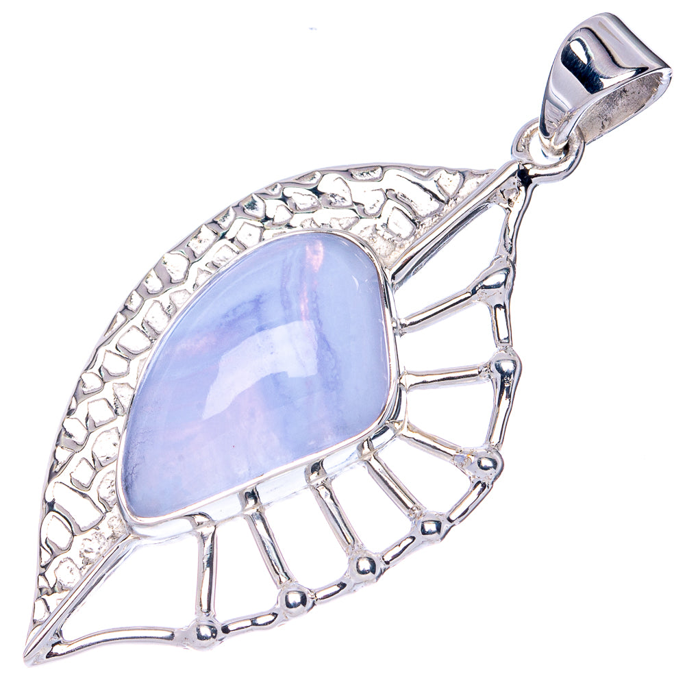 Premium Blue Lace Agate Pendant 1 7/8" (925 Sterling Silver) P41860