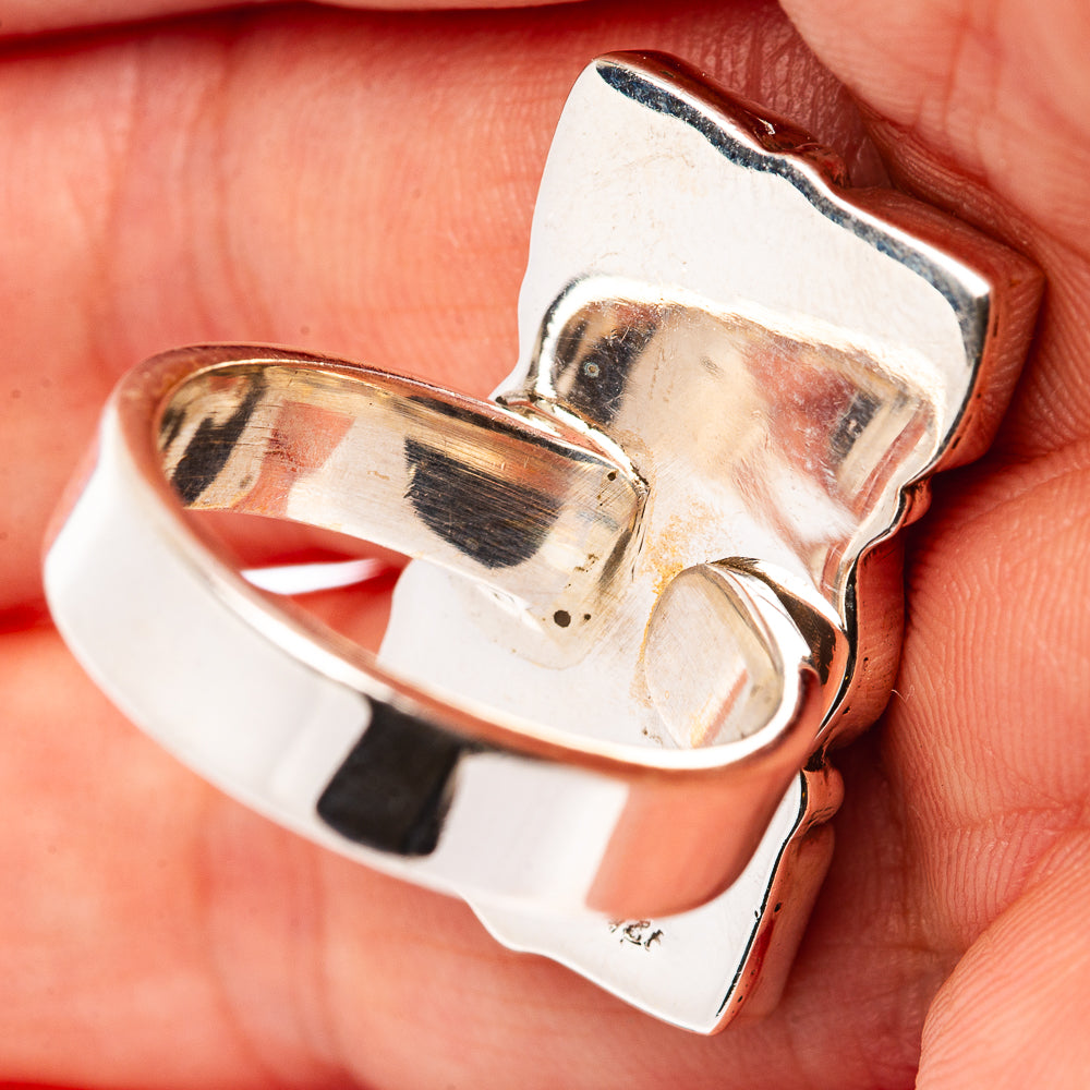 Exclusive Honey Dahlia & Mohave Turquoise Ring Size 7 Adjustable (.925 Sterling Silver)