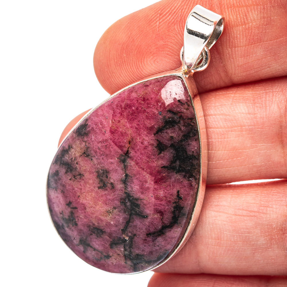 Rhodonite Pendant 1 7/8" (.925 Sterling Silver)