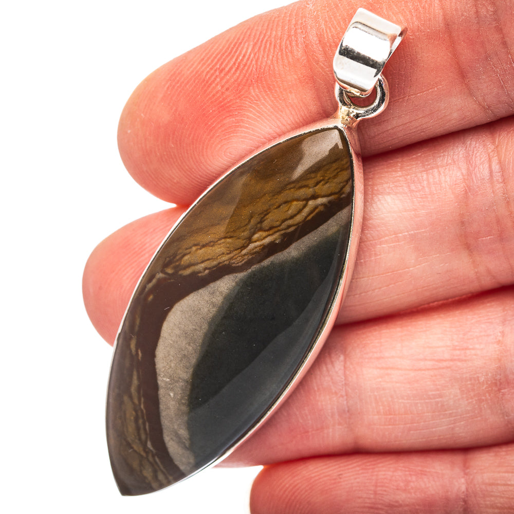 Polychrome Jasper Pendant 2 1/4" (.925 Sterling Silver)