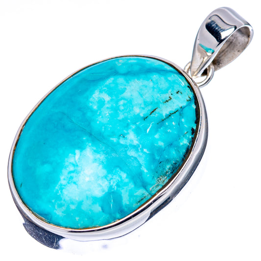 Premium Persian Turquoise Pendant 1 1/2" (.925 Sterling Silver)