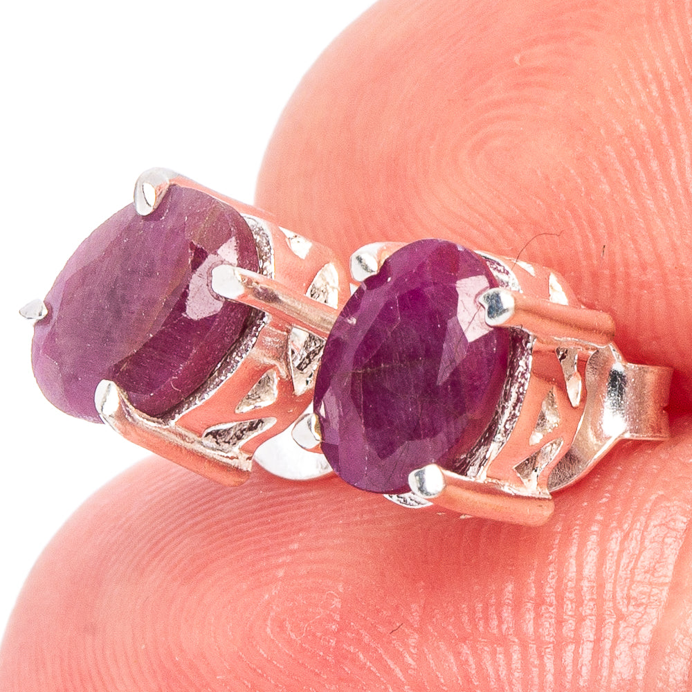 Ruby Earrings 1/4" (925 Sterling Silver) E2606