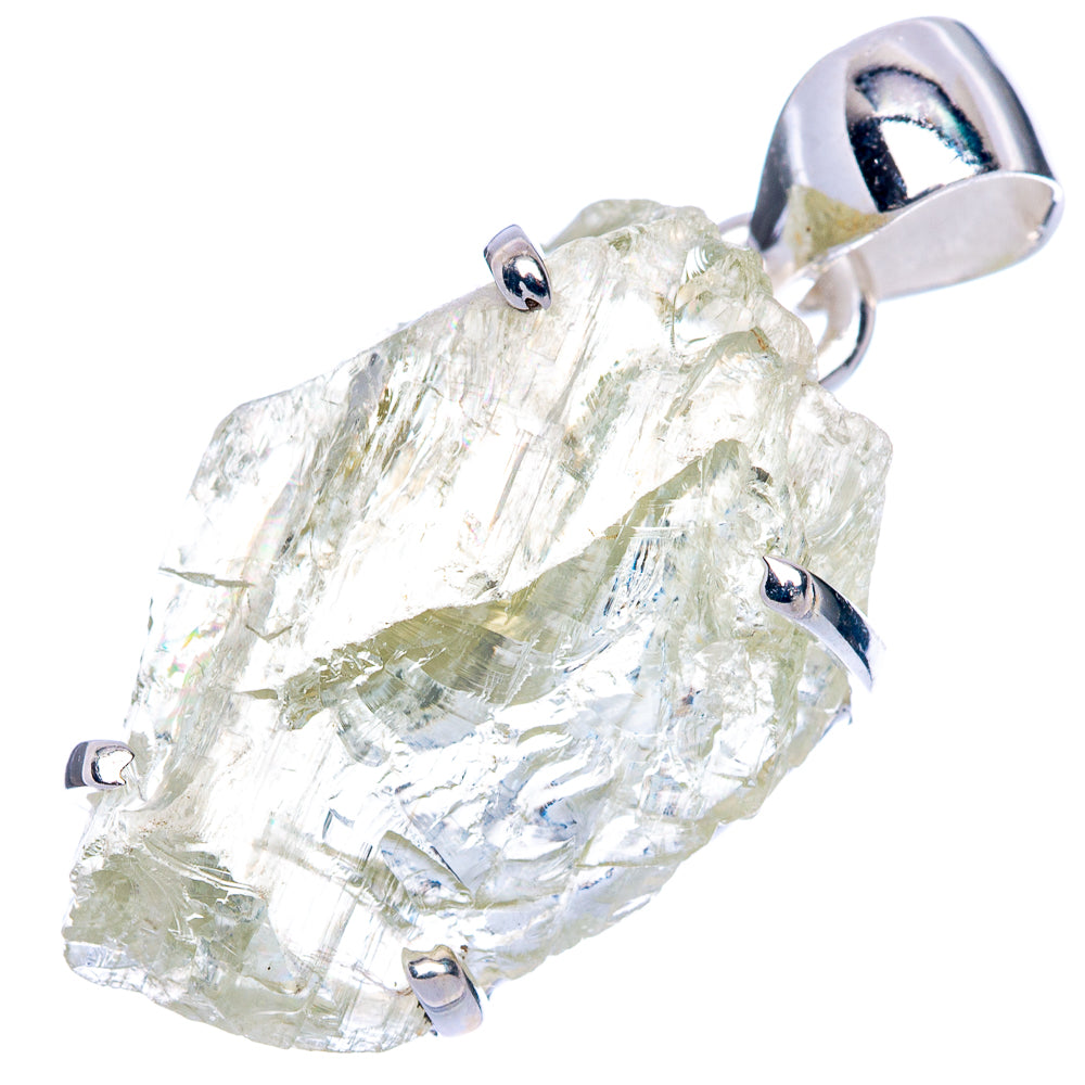 Rare Hiddenite Pendant 1 3/8" (925 Sterling Silver) P41669