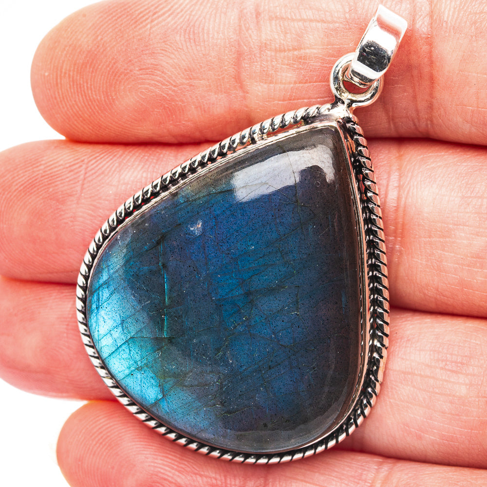 Labradorite Pendant 2" (.925 Sterling Silver)