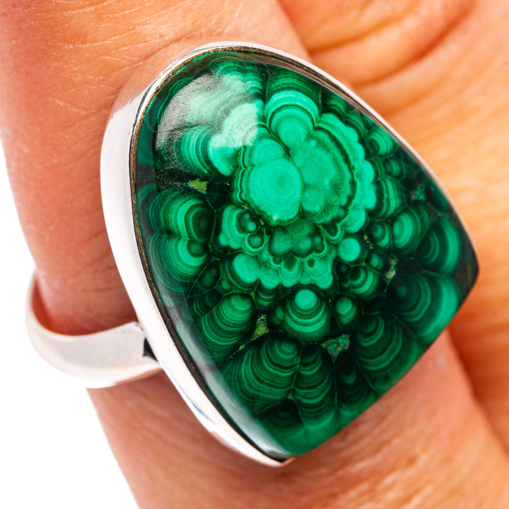 Premium Malachite Ring Size 9 Adjustable (.925 Sterling Silver)