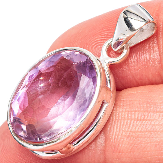 Faceted Amethyst Pendant 1 1/8" (925 Sterling Silver) P42981