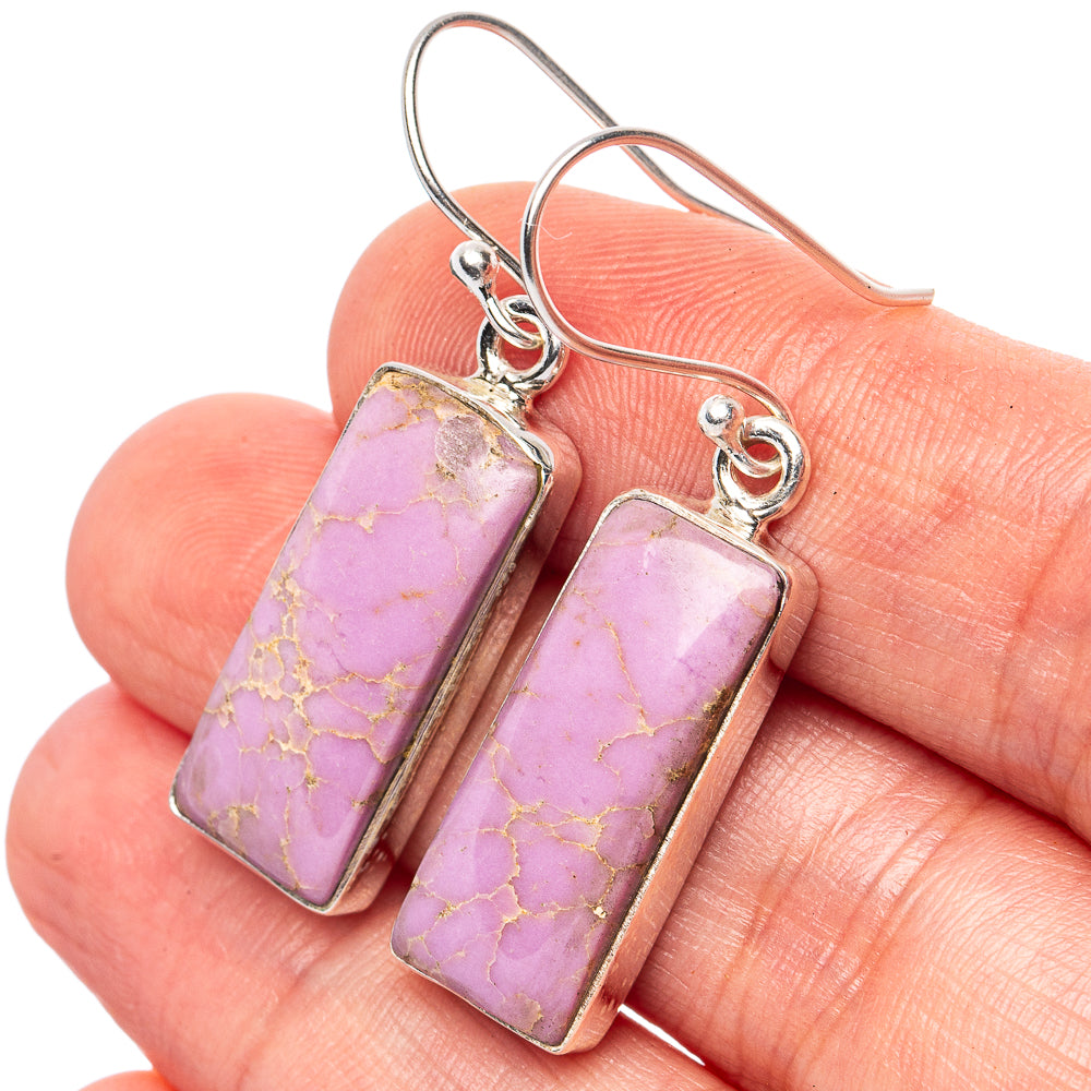 Phosphosiderite Earrings 1 5/8" (925 Sterling Silver) E2816