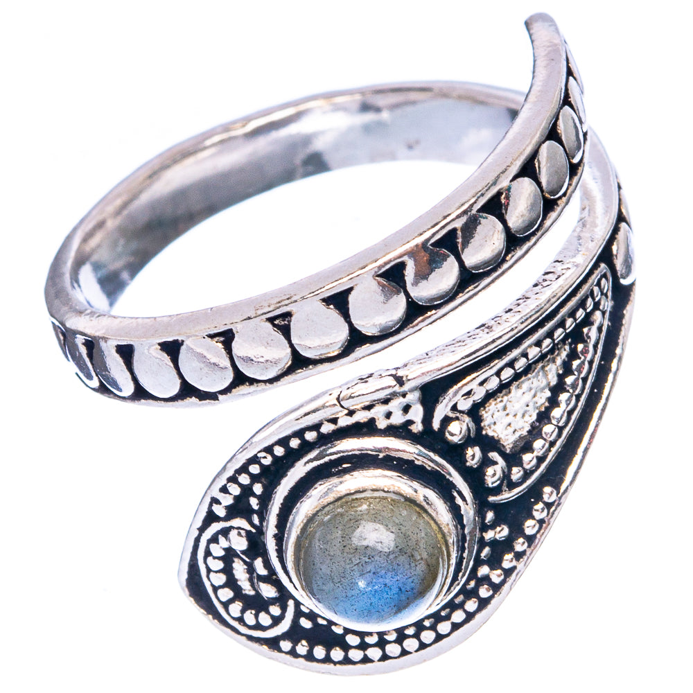 Labradorite Dainty Ring Size 7 Adjustable (925 Sterling Silver) R5220