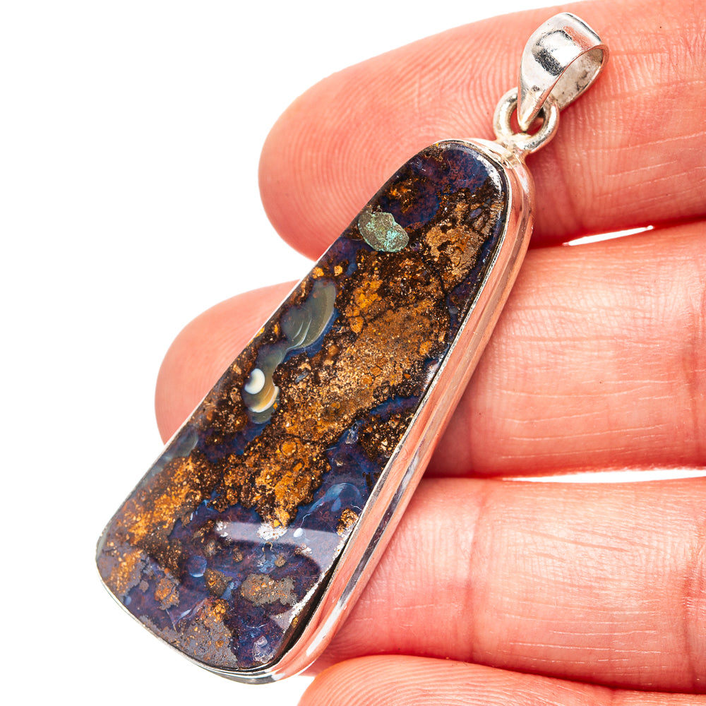 Boulder Opal Pendant 2 1/8" (.925 Sterling Silver)