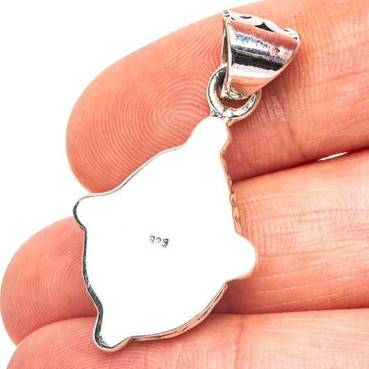 Exclusive Southwestern Style Mosaic Opal Pendant 1 3/8" (.925 Sterling Silver)