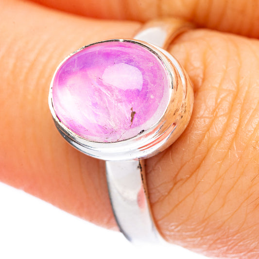Pink Moonstone Ring Size 7.75 (925 Sterling Silver) R3790