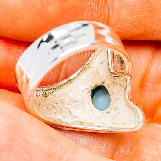 Larimar Ring Size 6 Adjustable (.925 Sterling Silver)
