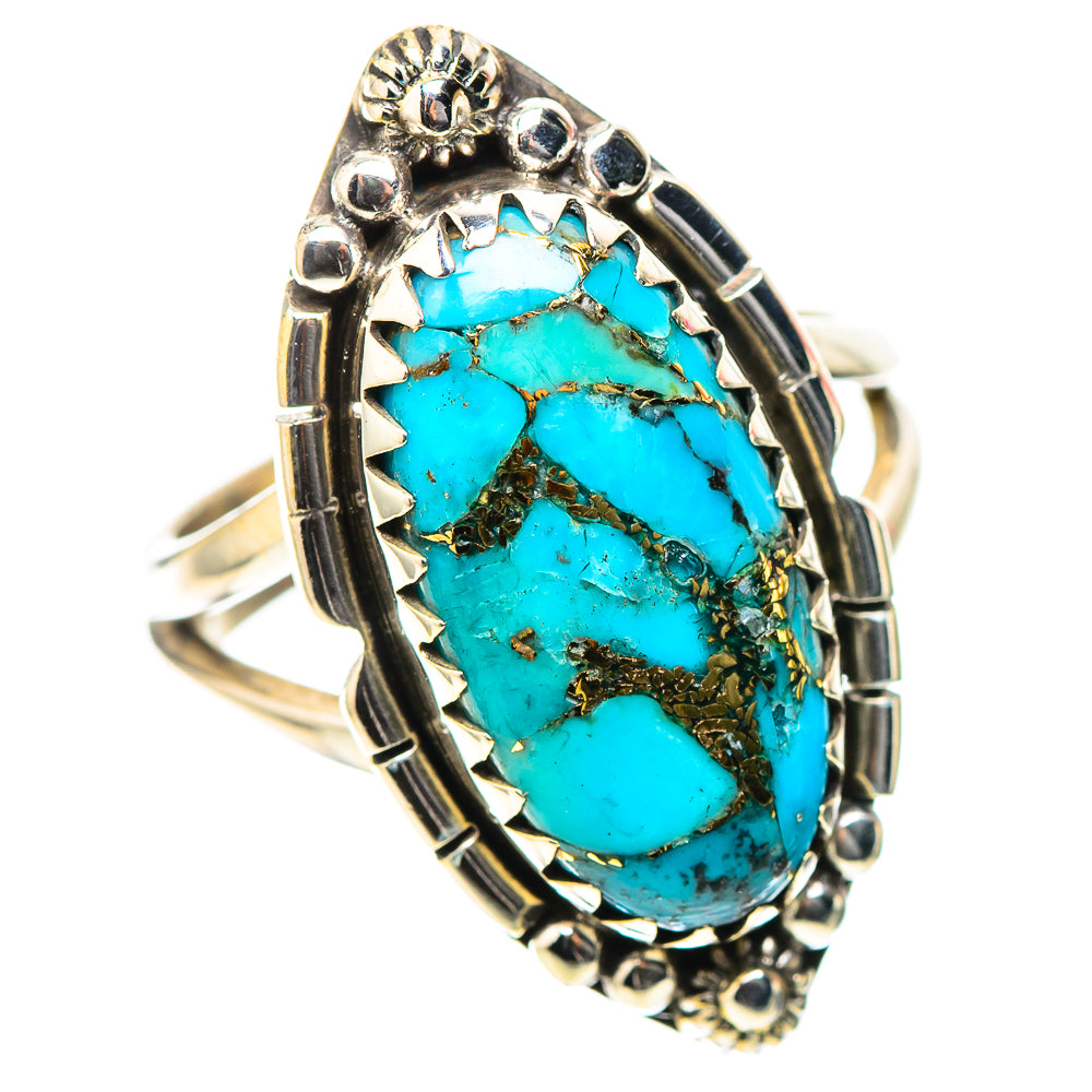 Blue Copper Composite Turquoise Ring Size 6.75 (925 Sterling Silver) RING138400