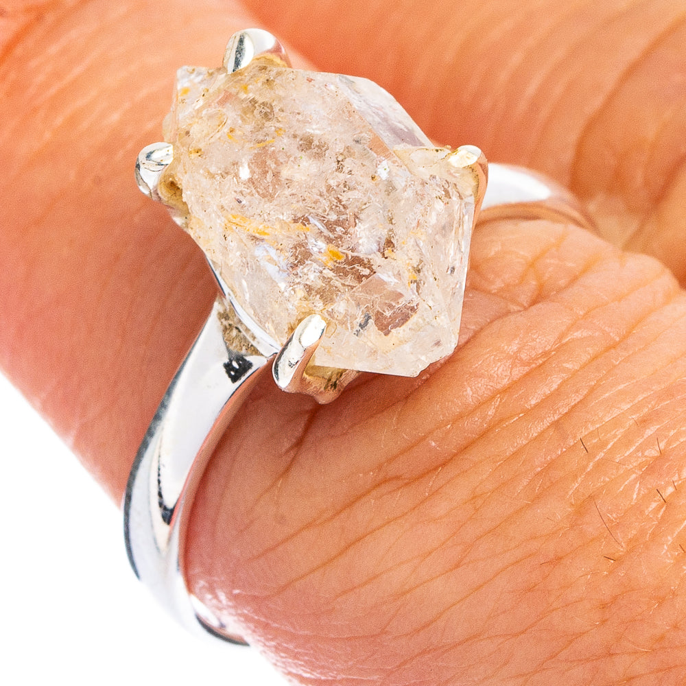 Herkimer Diamond Ring Size 7.75 (.925 Sterling Silver)