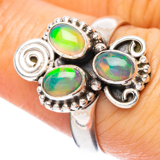 Rare Ethiopian Opal Ring Size 7.75 (925 Sterling Silver) R4326