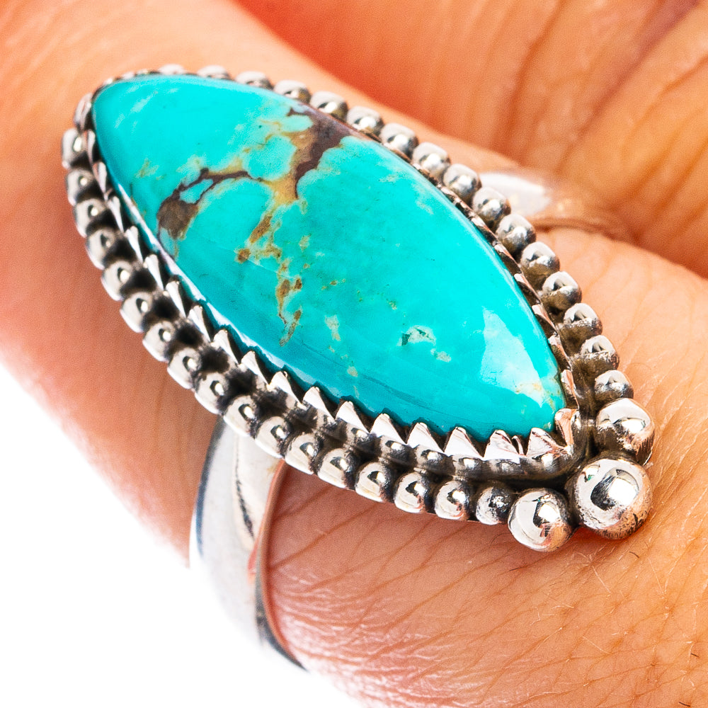 Rare Kingman Turquoise Ring Size 7.75 (925 Sterling Silver) R8354