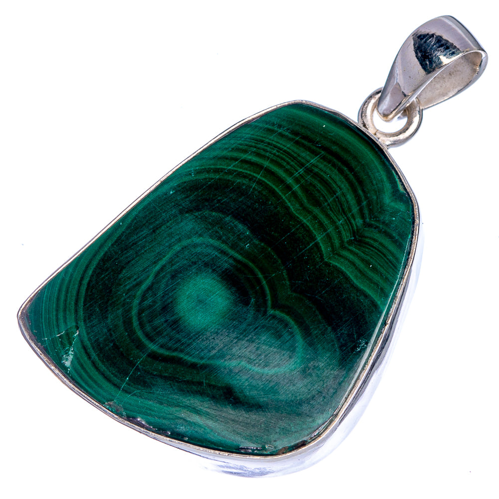 Malachite, Peridot Pendant 1 5/8" (925 Sterling Silver) P39805