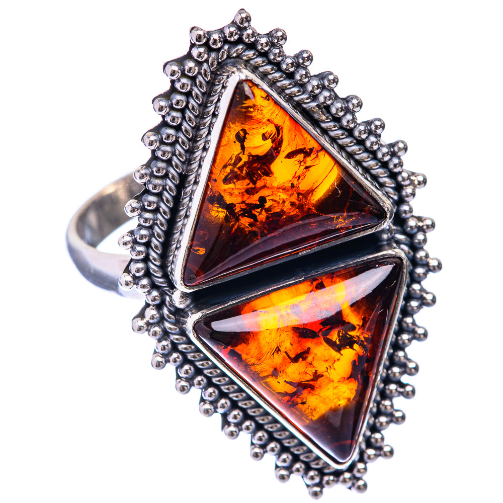Large Baltic Amber Ring Size 10.75 (925 Sterling Silver) R141599