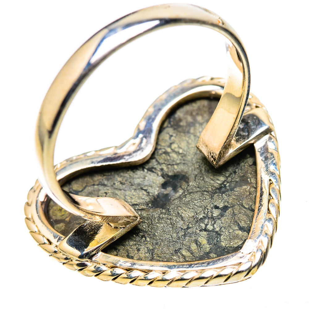 Large Pyrite In Black Onyx Ring Size 12.5 (925 Sterling Silver) RING136149