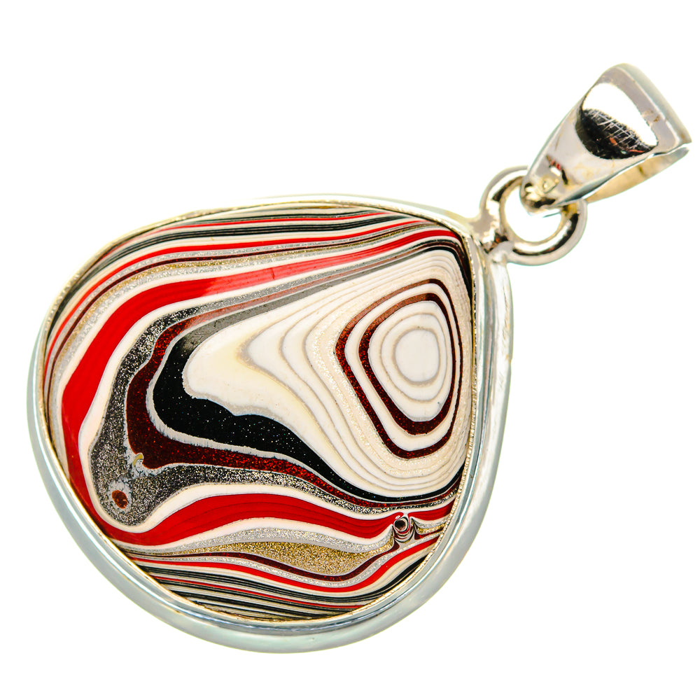 Fordite Pendant 1 3/8" (925 Sterling Silver) PD37203