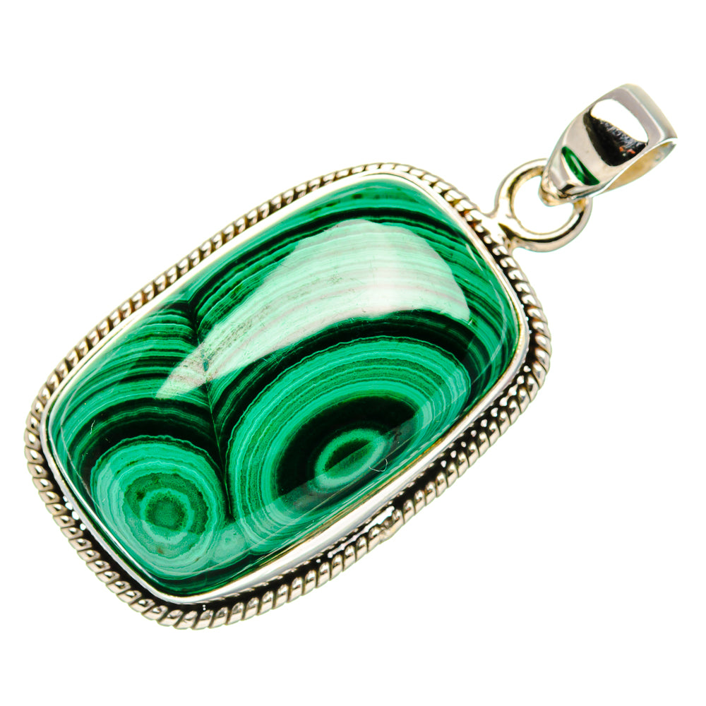 Malachite Pendant 1 1/2" (925 Sterling Silver) PD37175