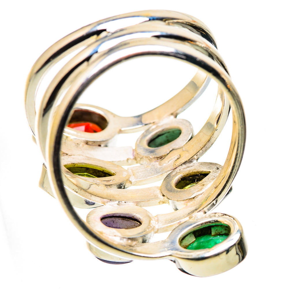 Garnet, Green Aventurine, Tanzanite, Peridot, Emerald Ring Size 8.25 (925 Sterling Silver) RING134876