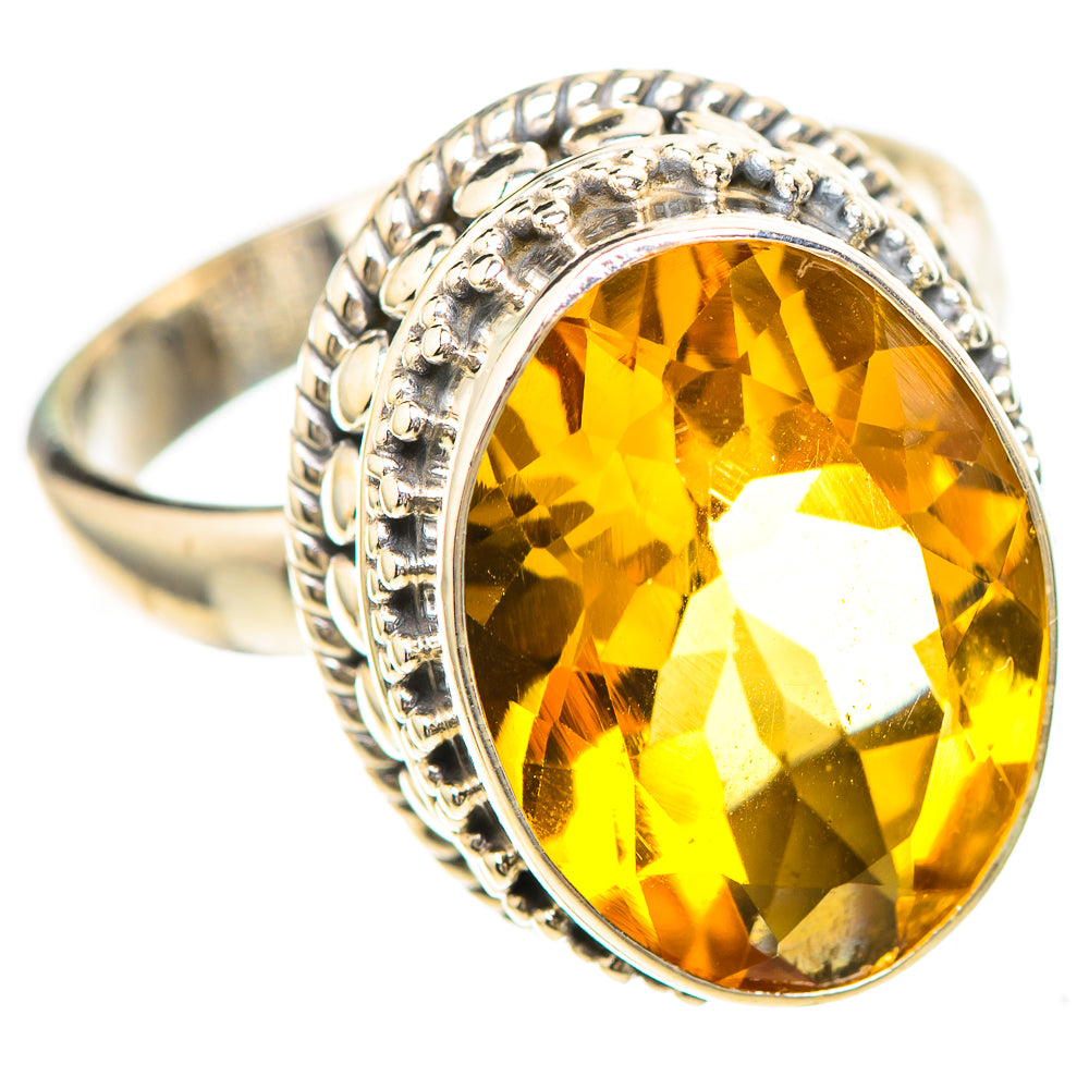Faceted Citrine 925 Sterling Silver Ring Size 8.25 (925 Sterling Silver) RING137214