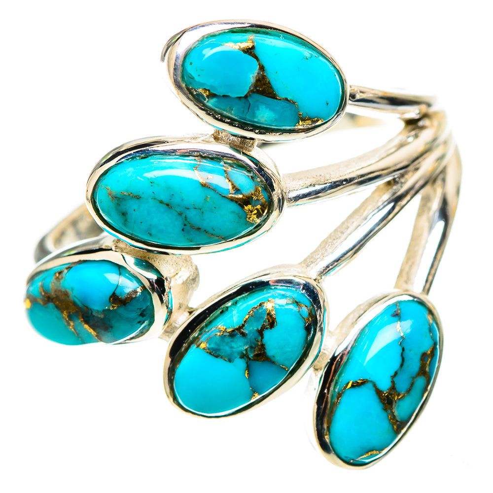 Blue Copper Composite Turquoise 925 Sterling Silver Ring Size 8.25 (925 Sterling Silver) RING137697