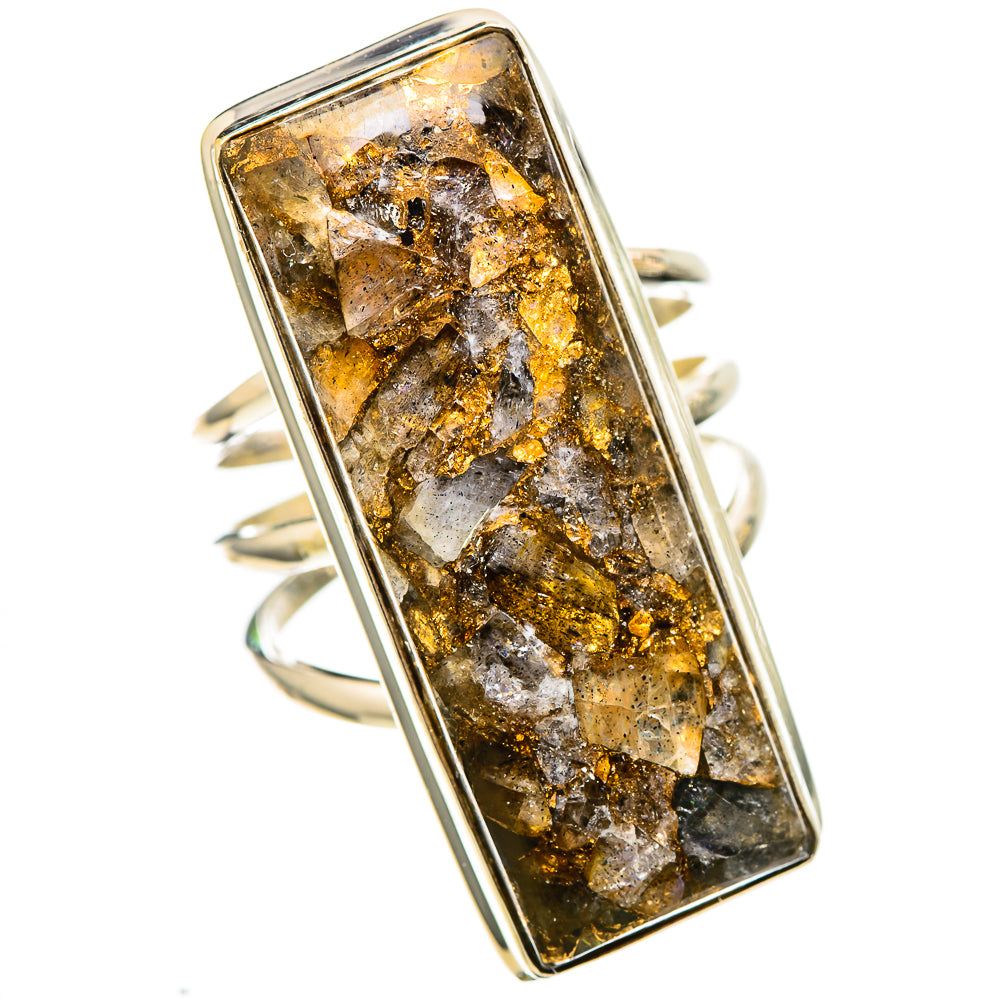 Large Brecciated Labradorite 925 Sterling Silver Ring Size 8 (925 Sterling Silver) RING137753