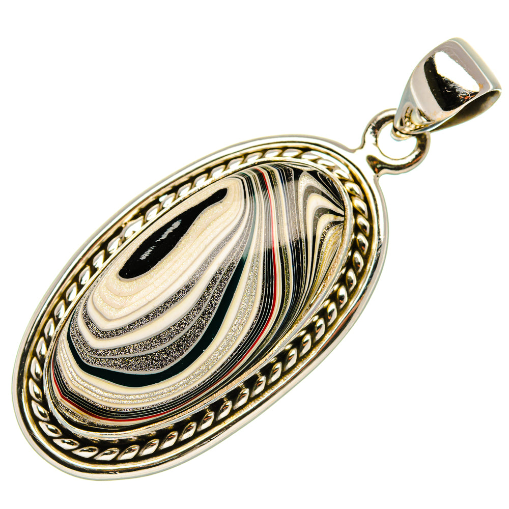 Fordite Pendant 1 5/8" (925 Sterling Silver) PD37584