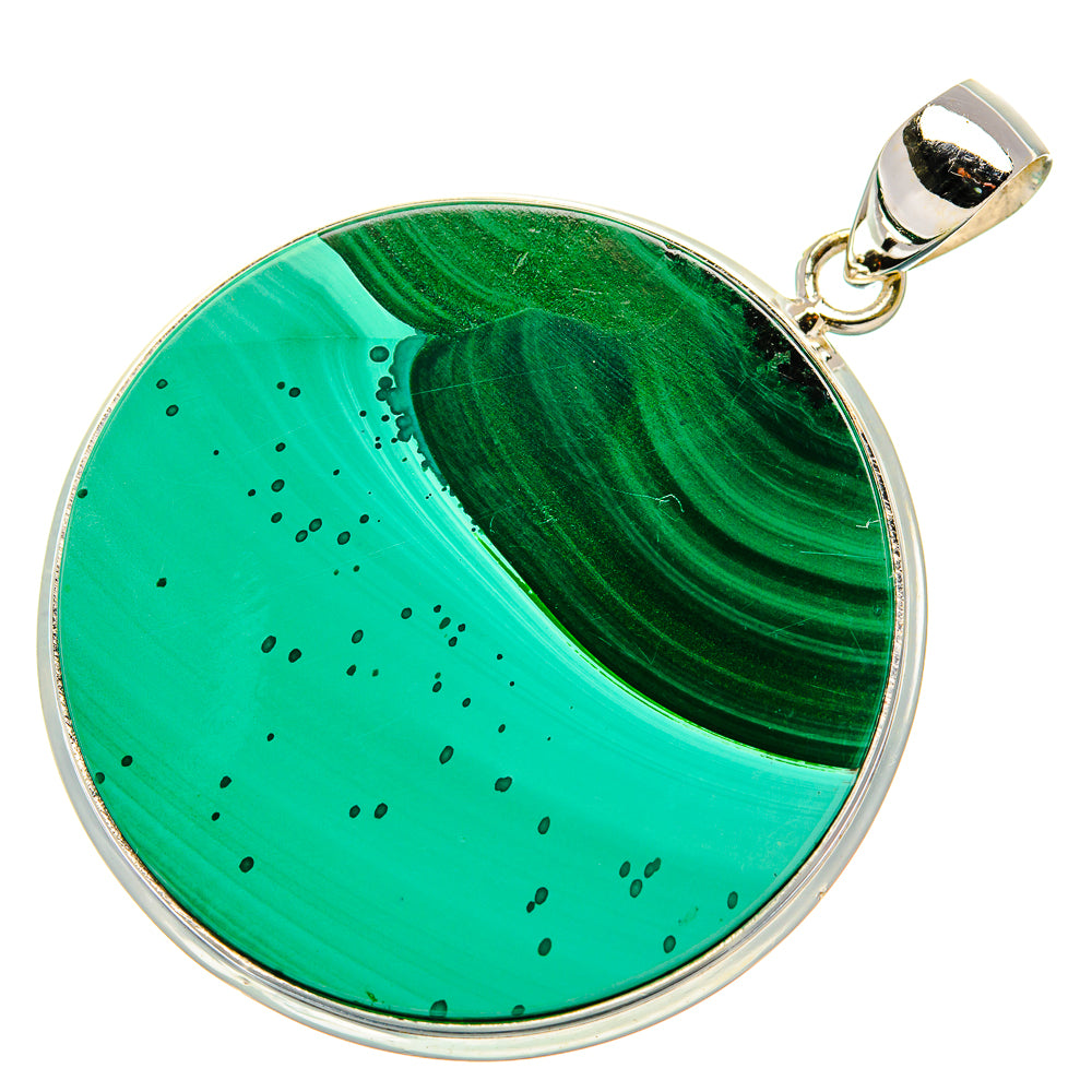 Malachite Pendant 2" (925 Sterling Silver) PD37166