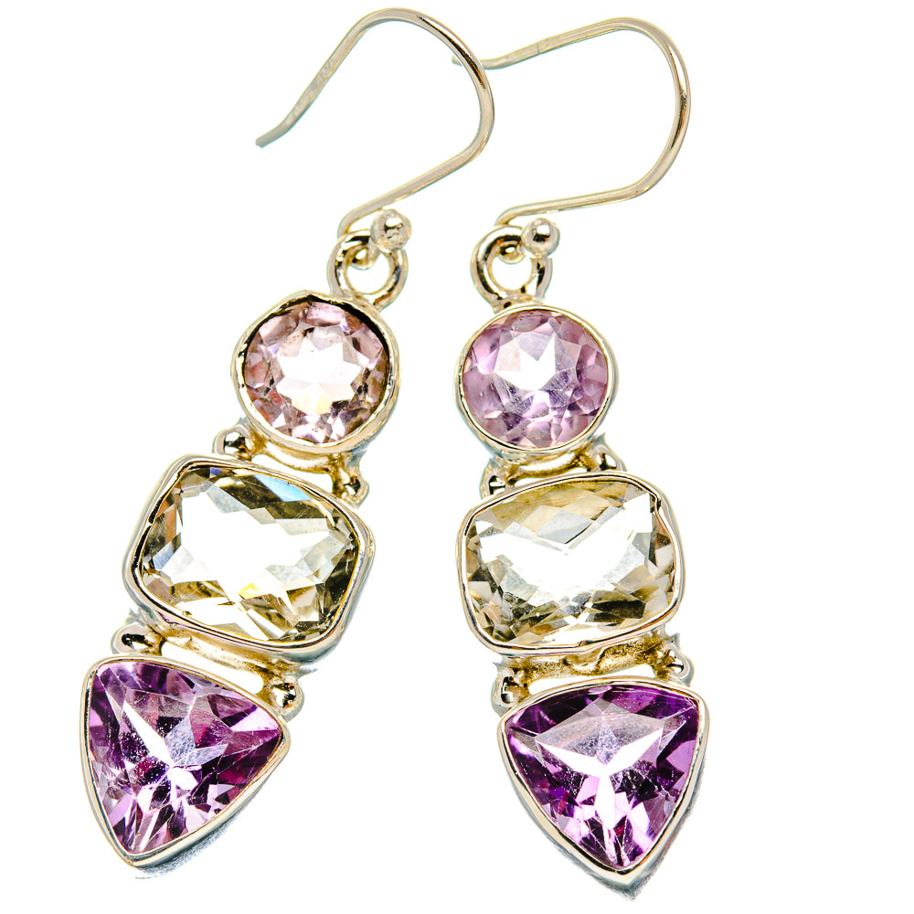 Ana Silver Co Green Amethyst, Amethyst Earrings 1 7/8" (925 Sterling Silver)