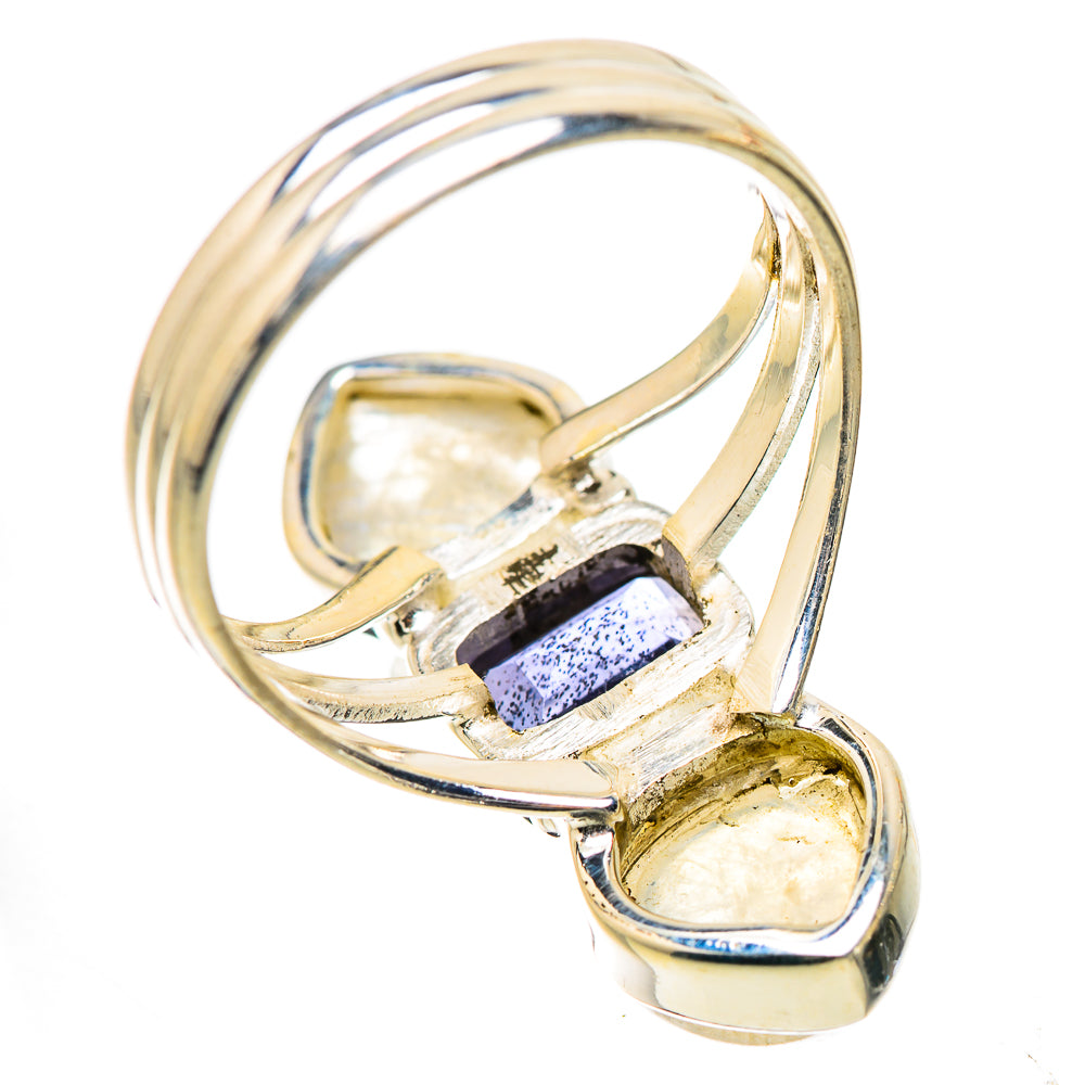 Ana Silver Co Faceted Tanzanite, Rainbow Moonstone Ring Size 9 (925 Sterling Silver)
