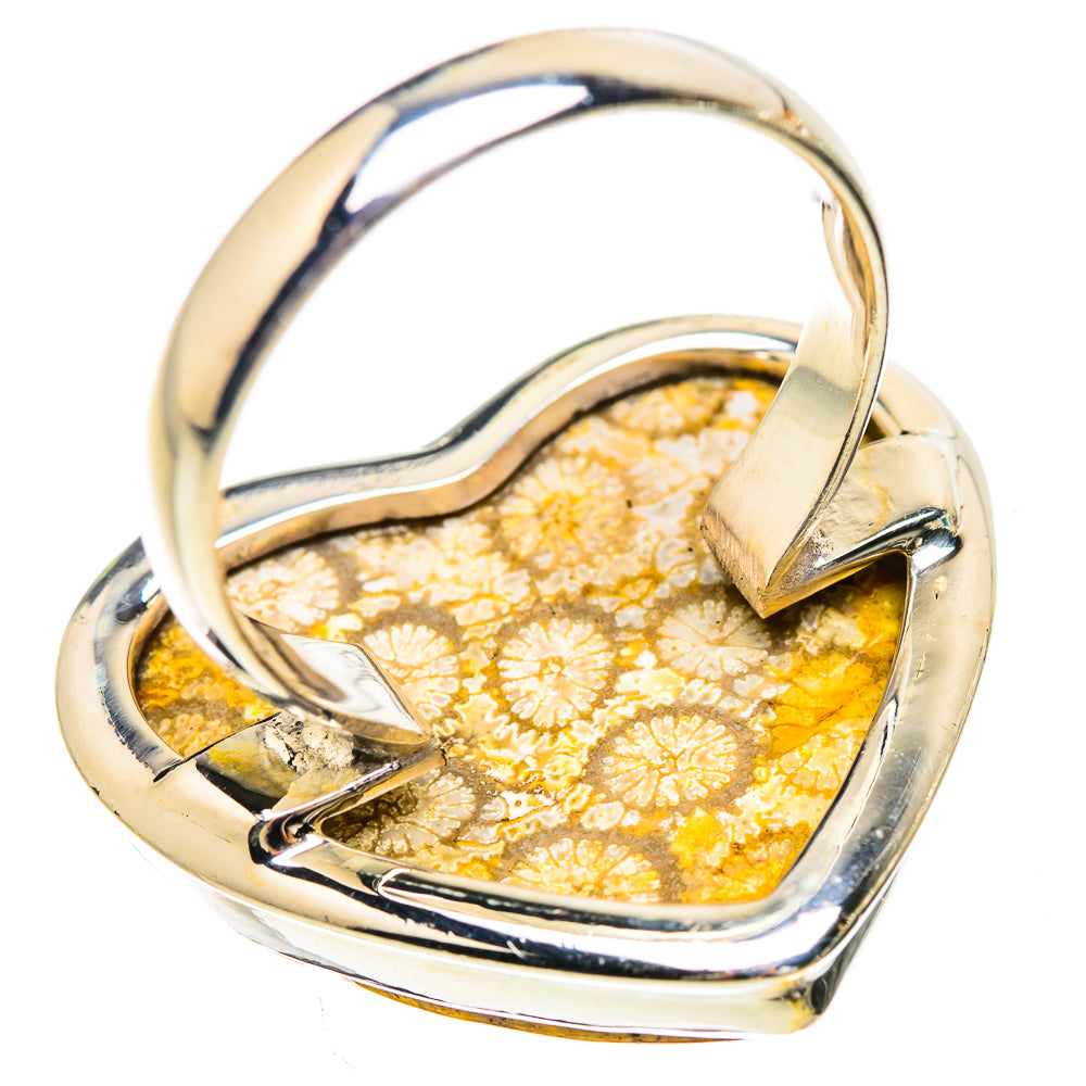 Large Fossil Coral Ring Size 9 (925 Sterling Silver) RING135354