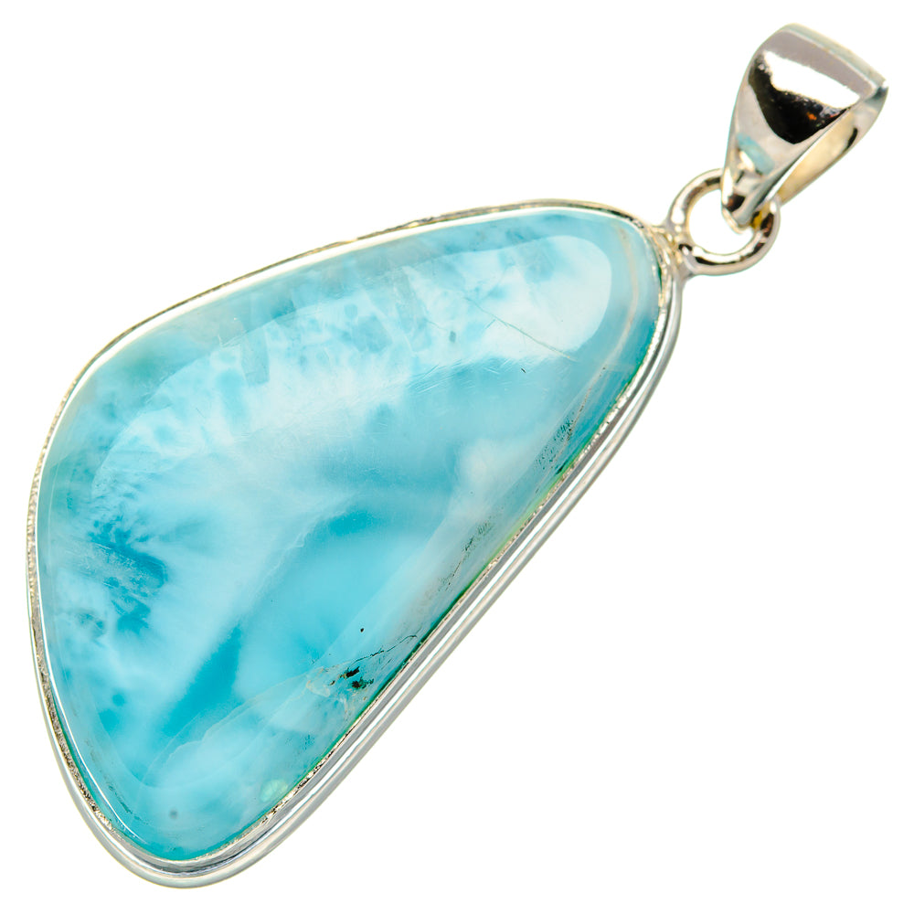Larimar 925 Sterling Silver Pendant 1 3/4" (925 Sterling Silver) PD37632