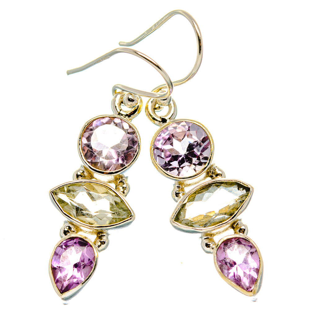 White Quartz, Amethyst Earrings 1 3/4" (925 Sterling Silver) EARR431646