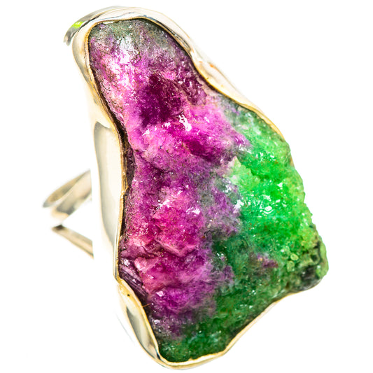 Large Rough Ruby Zoisite Ring Size 10.75 (925 Sterling Silver) RING136962