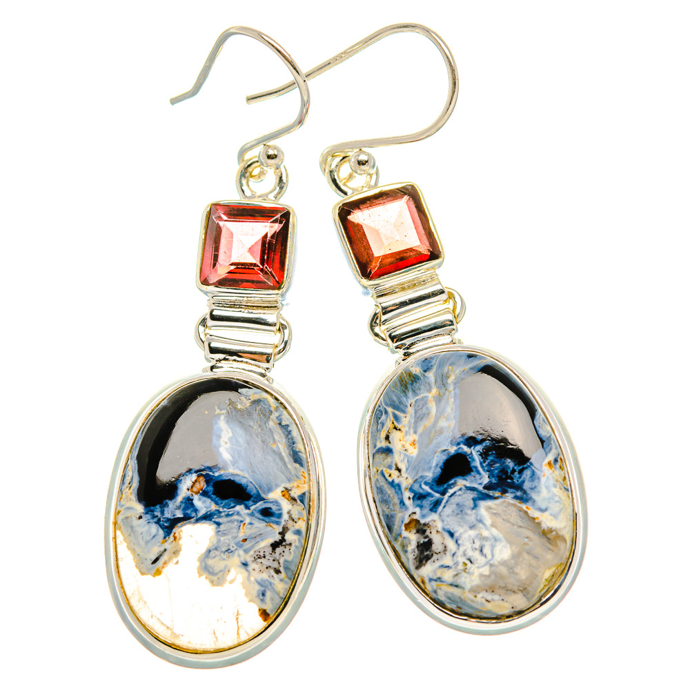 Pietersite, Garnet Earrings 2" (925 Sterling Silver) EARR431665