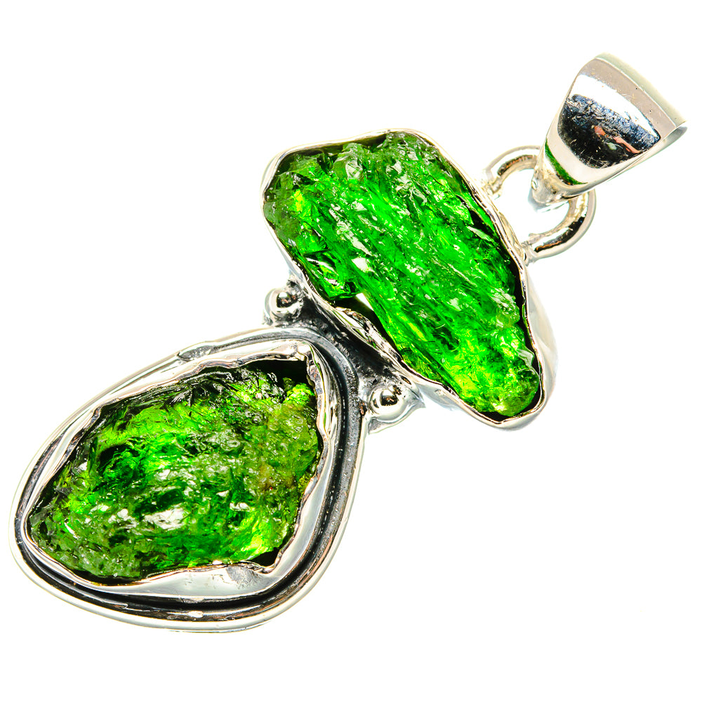 Rough Chrome Diopside Pendant 1 1/2" (925 Sterling Silver) PD36827