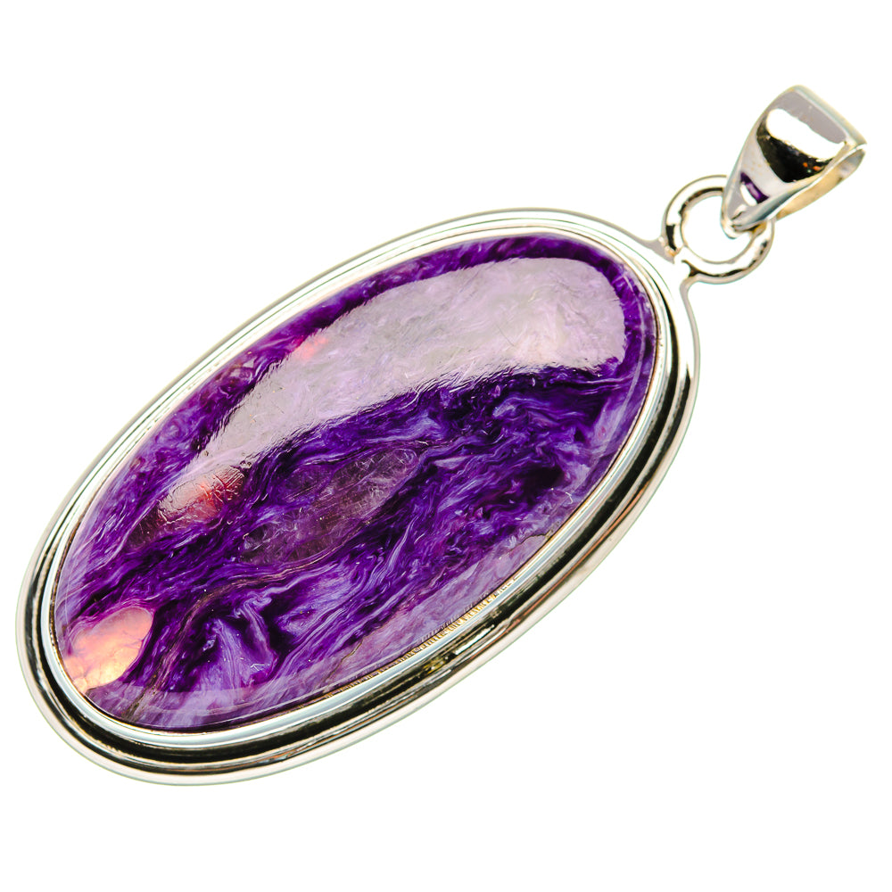 Charoite Pendant 1 7/8" (925 Sterling Silver) PD37512