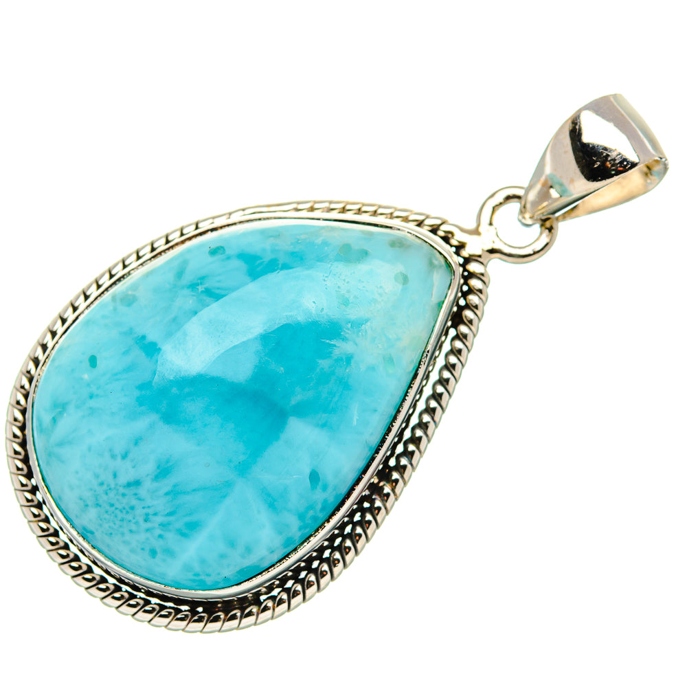 Larimar Pendant 1 3/4" (925 Sterling Silver) PD37194