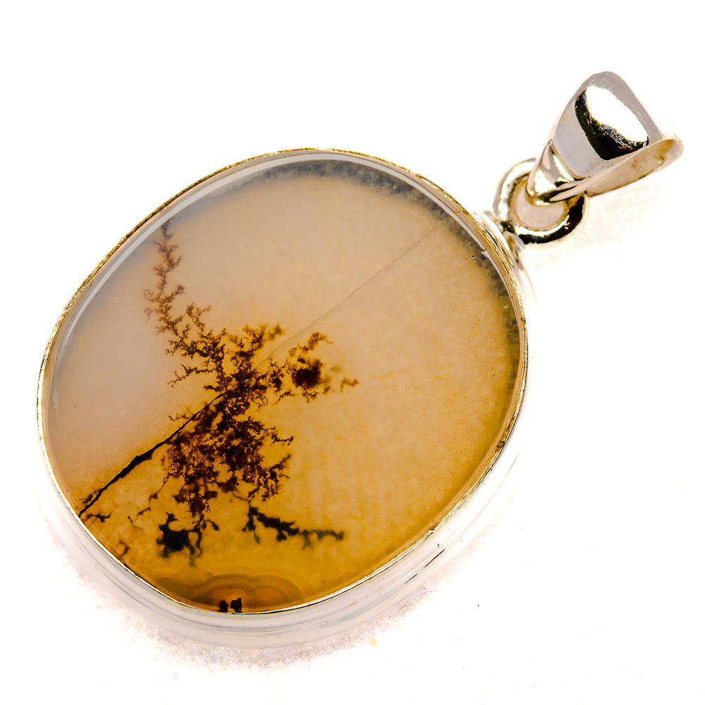 Scenic Dendritic Agate Pendant 1 1/2" (925 Sterling Silver) PD37351