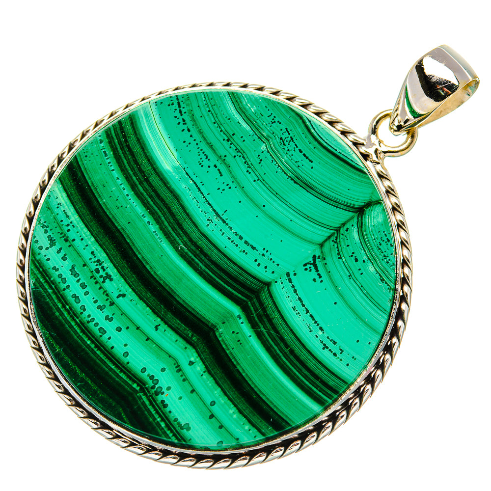 Malachite Pendant 2" (925 Sterling Silver) PD37165