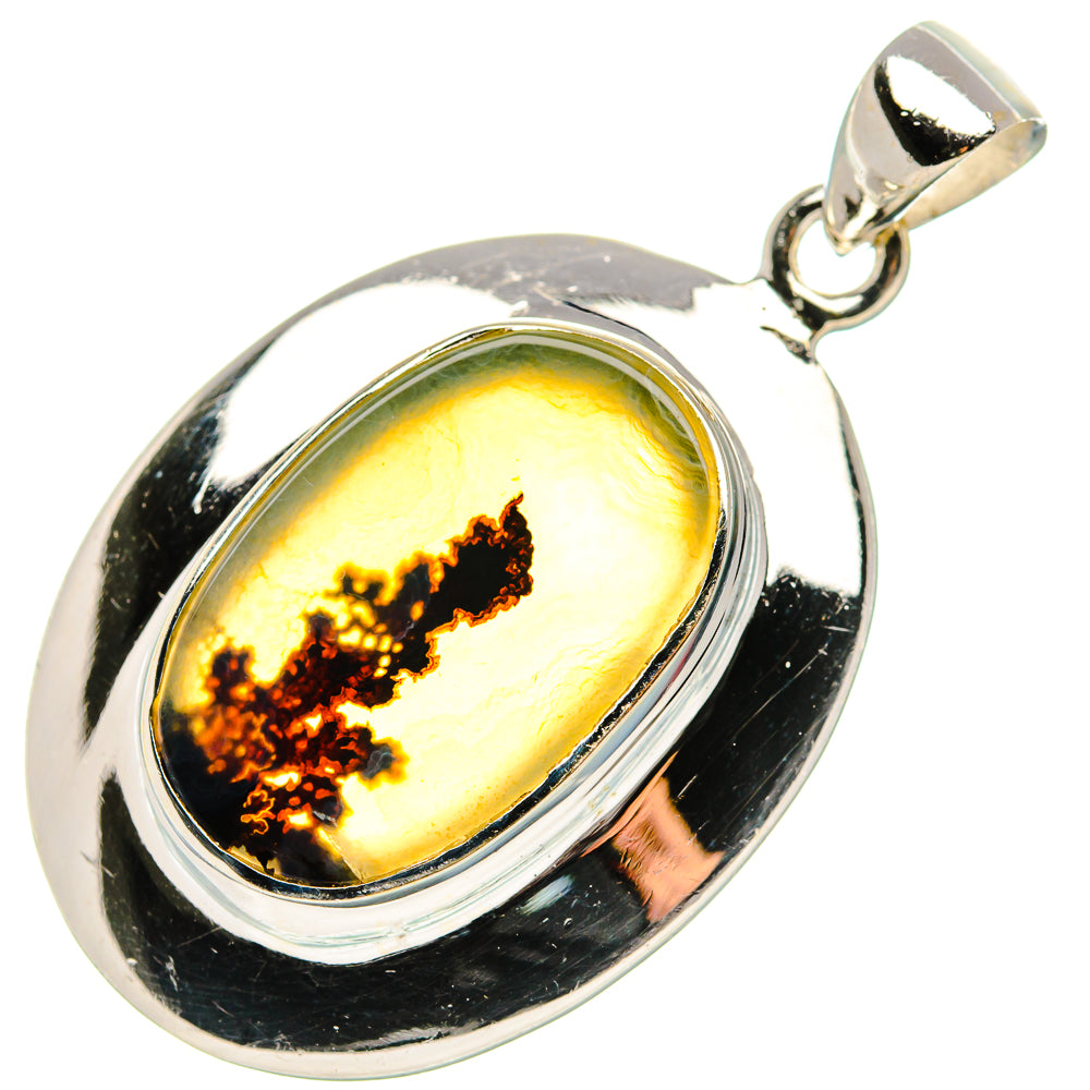 Scenic Dendritic Agate Pendant 1 1/2" (925 Sterling Silver) PD37270
