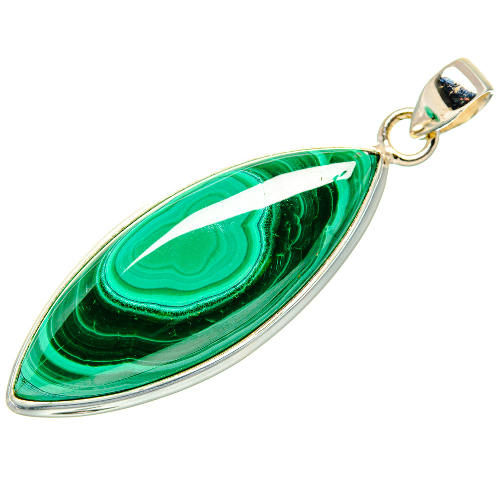 Malachite Pendant 2" (925 Sterling Silver) PD36912