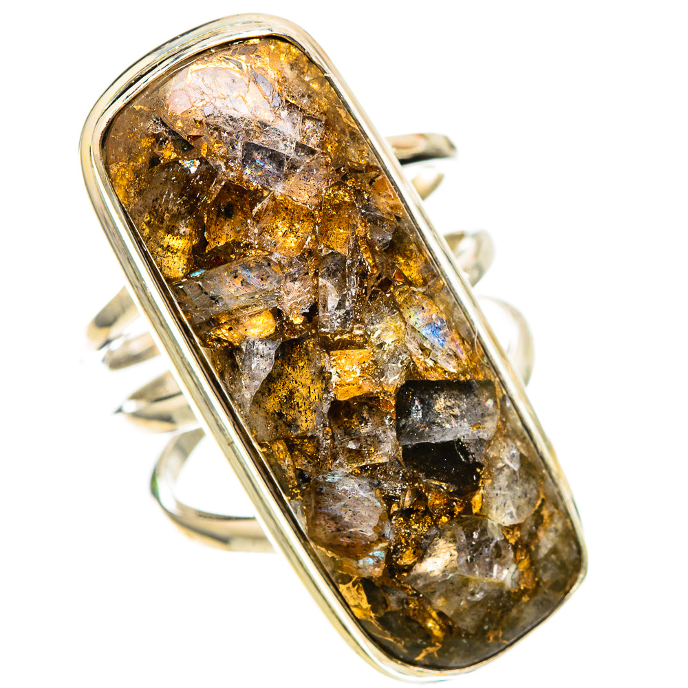 Large Brecciated Labradorite 925 Sterling Silver Ring Size 7.5 (925 Sterling Silver) RING137777