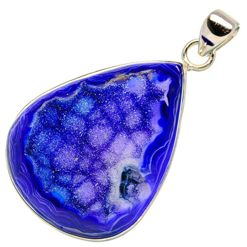 Purple Window Druzy Pendant 2" (925 Sterling Silver) PD37183
